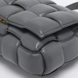 Pre Owned Bottega Veneta Grey Padded Leather Cassette Shoulder Bag