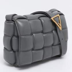 Pre Owned Bottega Veneta Grey Padded Leather Cassette Shoulder Bag