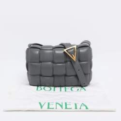 Pre Owned Bottega Veneta Grey Padded Leather Cassette Shoulder Bag