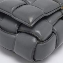 Pre Owned Bottega Veneta Grey Padded Leather Cassette Shoulder Bag