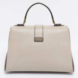 Pre Owned Bottega Veneta Tricolor Leather Small Piazza Bag
