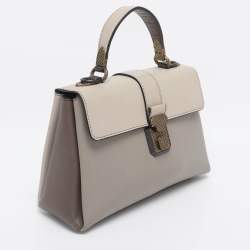 Pre Owned Bottega Veneta Tricolor Leather Small Piazza Bag