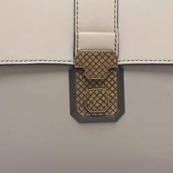 Pre Owned Bottega Veneta Tricolor Leather Small Piazza Bag