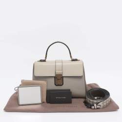 Pre Owned Bottega Veneta Tricolor Leather Small Piazza Bag