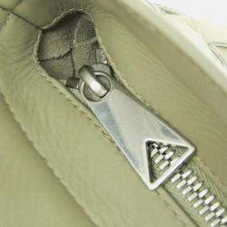 Pre Owned Bottega Veneta Intrecciato Large Light Green Leather Tote Bag