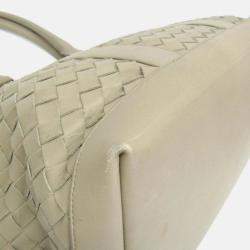 Pre Owned Bottega Veneta Intrecciato Large Light Green Leather Tote Bag