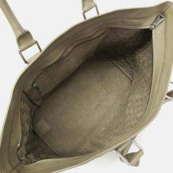 Pre Owned Bottega Veneta Intrecciato Large Light Green Leather Tote Bag