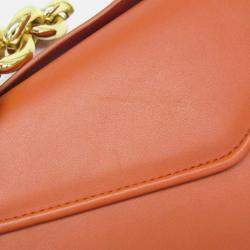 Pre Owned Bottega Veneta Mount Orange Leather Shoulder Bag