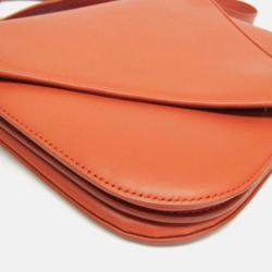 Pre Owned Bottega Veneta Mount Orange Leather Shoulder Bag