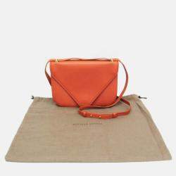 Pre Owned Bottega Veneta Mount Orange Leather Shoulder Bag