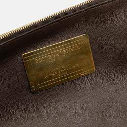 Pre Owned Bottega Veneta Brown Lambskin Intreccio Cabat Tote