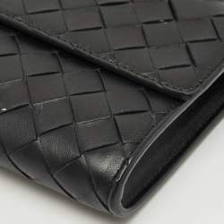 Pre Owned Bottega Veneta Black Intrecciato Leather Medium Andiamo Clutch
