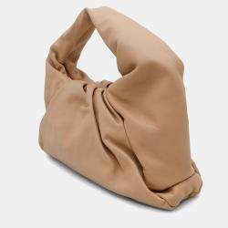 Pre Owned Bottega Veneta The Shoulderpouch Beige Leather Shoulder Bag