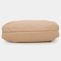 Pre Owned Bottega Veneta The Shoulderpouch Beige Leather Shoulder Bag