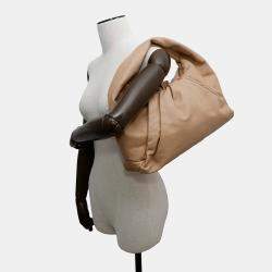 Pre Owned Bottega Veneta The Shoulderpouch Beige Leather Shoulder Bag