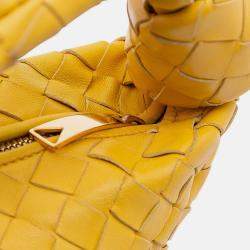 Pre Owned Bottega Veneta Yellow Mini Nappa Intrecciato Jodie