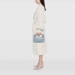 Pre Owned Bottega Veneta Blue Mini Nappa Intrecciato Jodie