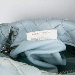 Pre Owned Bottega Veneta Blue Mini Nappa Intrecciato Jodie