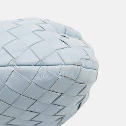 Pre Owned Bottega Veneta Blue Mini Nappa Intrecciato Jodie
