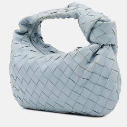 Pre Owned Bottega Veneta Blue Mini Nappa Intrecciato Jodie