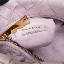 Pre Owned Bottega Veneta Purple Mini Suede Intrecciato Jodie