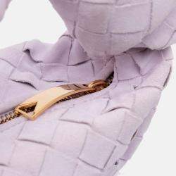 Pre Owned Bottega Veneta Purple Mini Suede Intrecciato Jodie