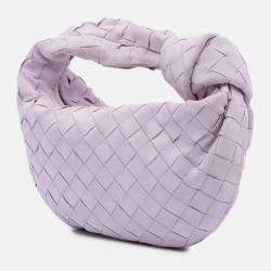 Pre Owned Bottega Veneta Purple Mini Suede Intrecciato Jodie