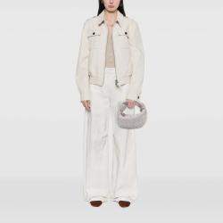 Pre Owned Bottega Veneta White Mini Suede Intrecciato Jodie