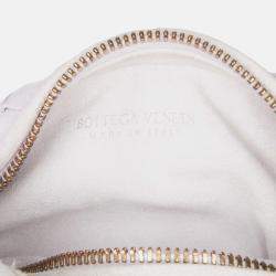 Pre Owned Bottega Veneta White Mini Suede Intrecciato Jodie