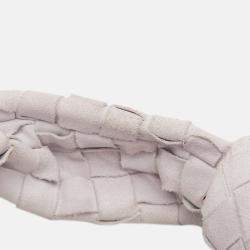 Pre Owned Bottega Veneta White Mini Suede Intrecciato Jodie