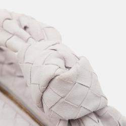 Pre Owned Bottega Veneta White Mini Suede Intrecciato Jodie