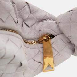 Pre Owned Bottega Veneta White Mini Suede Intrecciato Jodie