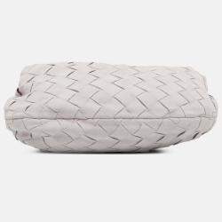 Pre Owned Bottega Veneta White Mini Suede Intrecciato Jodie