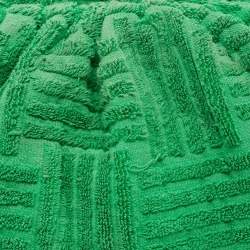 Pre Owned Bottega Veneta Green Terrycloth Fabric Teen The Pouch Clutch