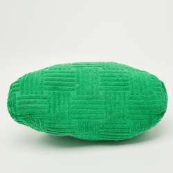 Pre Owned Bottega Veneta Green Terrycloth Fabric Teen The Pouch Clutch