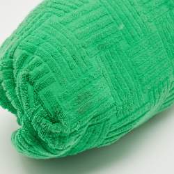 Pre Owned Bottega Veneta Green Terrycloth Fabric Teen The Pouch Clutch