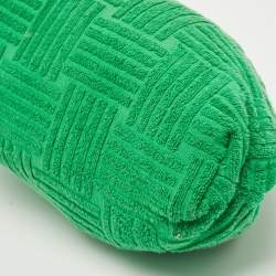 Pre Owned Bottega Veneta Green Terrycloth Fabric Teen The Pouch Clutch
