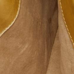 Pre Owned Bottega Veneta Gold Intrecciato Leather Flap Crossbody Bag