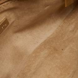 Pre Owned Bottega Veneta Gold Intrecciato Leather Flap Crossbody Bag