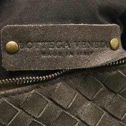 Pre Owned Bottega Veneta Gold/Brown Intrecciato Suede Pouch
