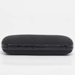 Pre Owned Bottega Veneta Black Alcantara and Alligator Trim Knot Long Clutch