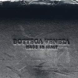 Pre Owned Bottega Veneta Black Alcantara and Alligator Trim Knot Long Clutch