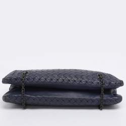 مملوكة مسبقًا Bottega Veneta Blue Intrecciato Leather Duo Shoulder Bag