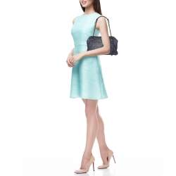 مملوكة مسبقًا Bottega Veneta Blue Intrecciato Leather Duo Shoulder Bag