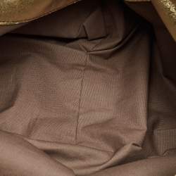 مملوكة مسبقًا Bottega Veneta Metallic Gold Leather Intrecciato Aquilone Fortune Cookie Hobo