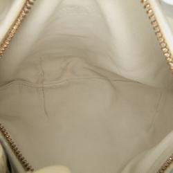 Pre Owned Bottega Veneta White Mini Patent Intrecciato Jodie