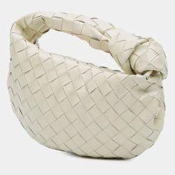 Pre Owned Bottega Veneta White Mini Patent Intrecciato Jodie