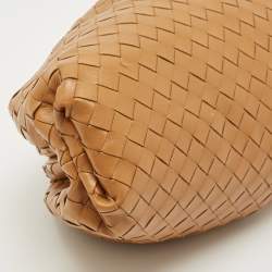 Pre Owned Bottega Veneta Brown Intrecciato Leather Classic The Pouch Clutch