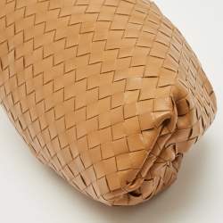 Pre Owned Bottega Veneta Brown Intrecciato Leather Classic The Pouch Clutch