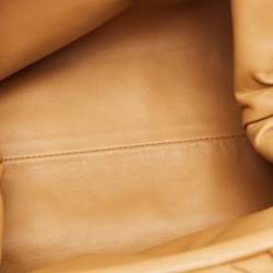 Pre Owned Bottega Veneta Brown Intrecciato Leather Classic The Pouch Clutch